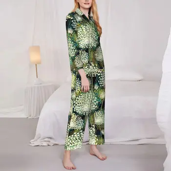 одуванчик пижамы весенний винтажный принт свободный пижама оверсайз комплект женские длинные рукава прекрасный досуг дизайн ночное белье