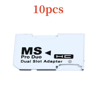 10 шт. Адаптер карты памяти для Micro SD SDHC TF на MS Pro Duo для PSP Двухслотовый адаптер Конвертер для чтения карт