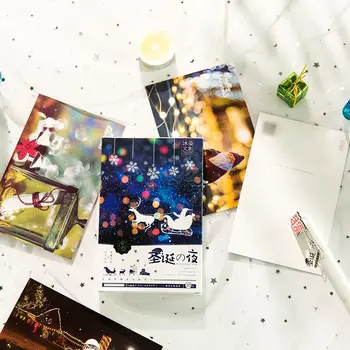 30 листов/комплект 2018 Счастливого Рождества Светящаяся открытка / Поздравительная открытка / Открытка с пожеланиями